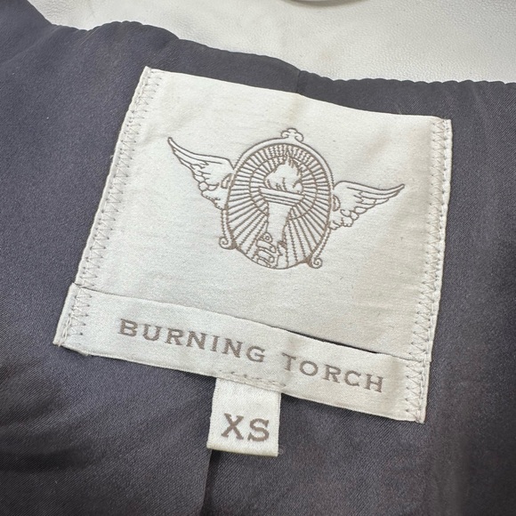Burning Torch Leather Speedster Moto Jacket, White, XS - Picture 2 of 6